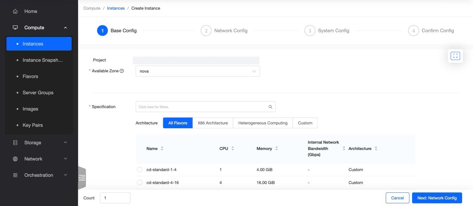 Create an instance